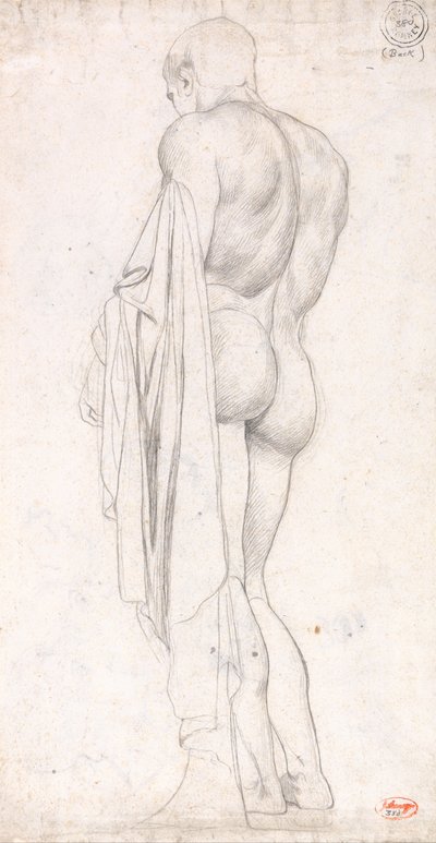 Back View of a Standing Classical Male Figure by George Romney
